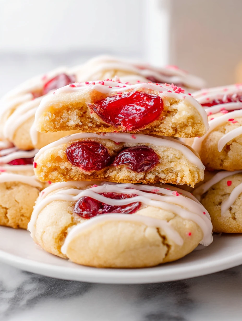 Easy Glazed Stuffed Cherry Pie Cookies